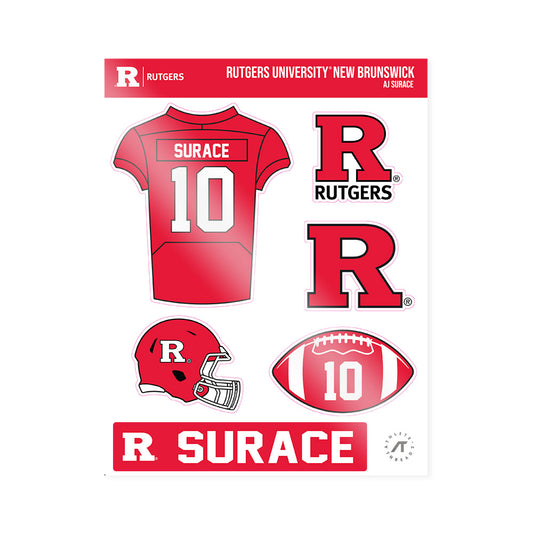 Rutgers - NCAA Football : AJ Surace - Sticker Sheet-0