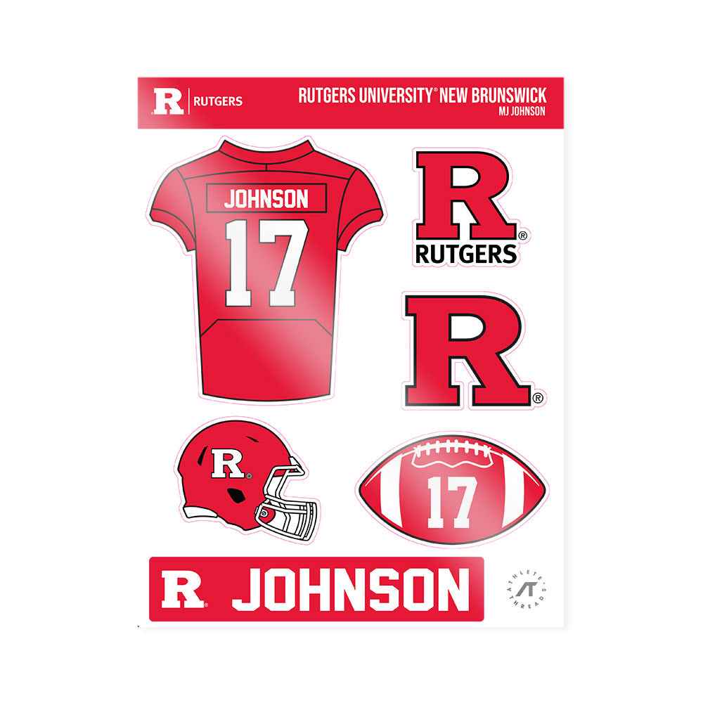Rutgers - NCAA Football : MJ Johnson - Sticker Sheet-0
