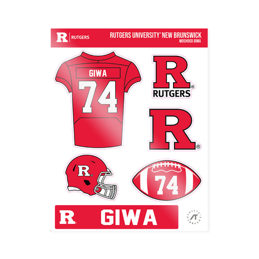 Rutgers - NCAA Football : Moshood Giwa - Sticker Sheet-0
