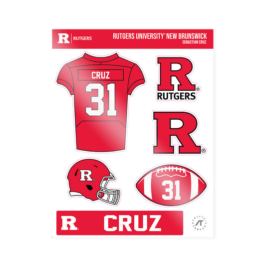 Rutgers - NCAA Football : Sebastian Cruz - Sticker Sheet-0