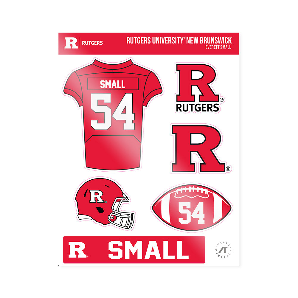 Rutgers - NCAA Football : Everett Small - Sticker Sheet-0