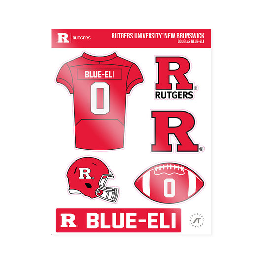 Rutgers - NCAA Football : Douglas Blue-Eli - Sticker Sheet-0