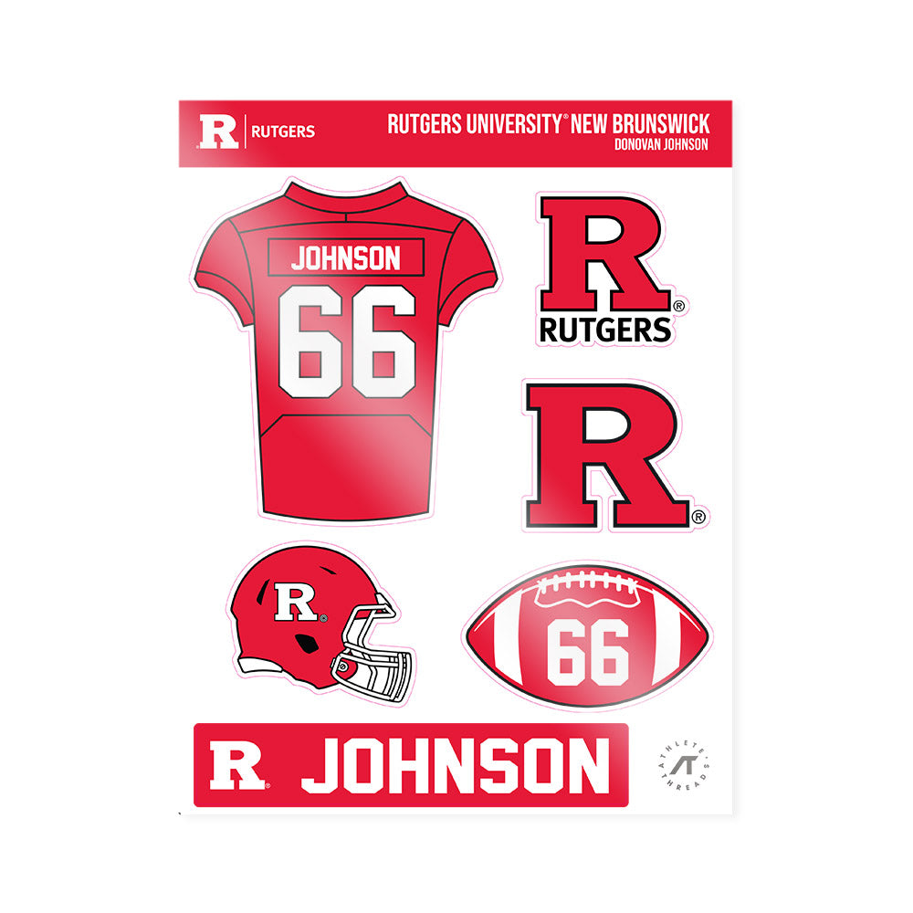 Rutgers - NCAA Football : Donovan Johnson - Sticker Sheet-0