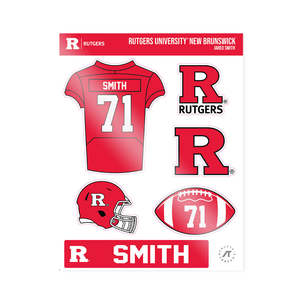 Rutgers - NCAA Football : Jared Smith - Sticker Sheet-0