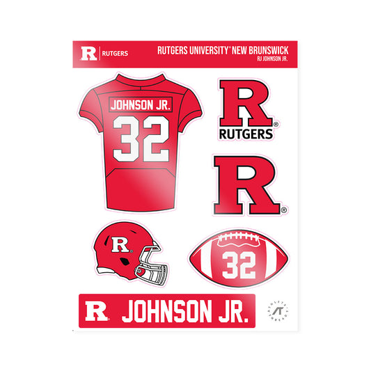 Rutgers - NCAA Football : RJ Johnson Jr. - Sticker Sheet-0