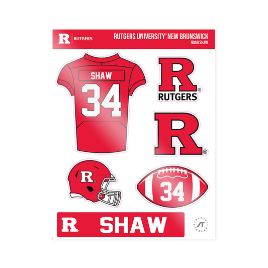 Rutgers - NCAA Football : Noah Shaw - Sticker Sheet-0