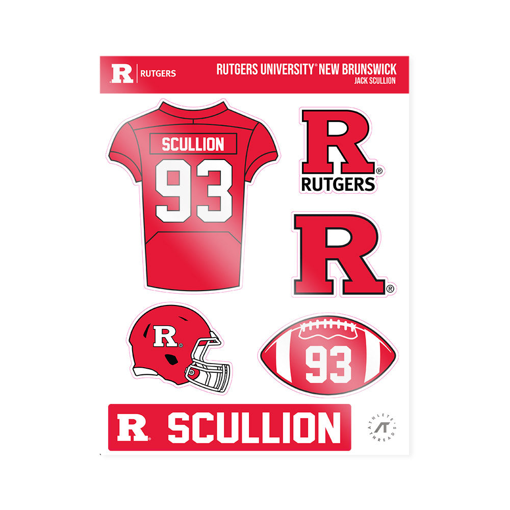 Rutgers - NCAA Football : Jack Scullion - Sticker Sheet-0