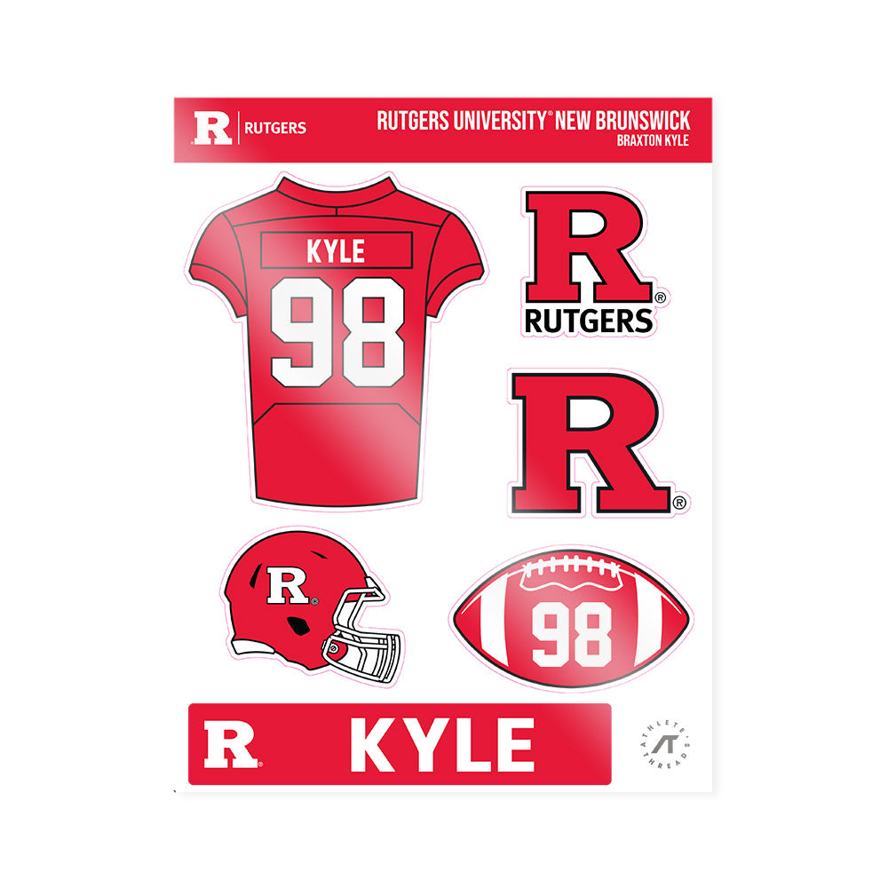Rutgers - NCAA Football : Braxton Kyle - Sticker Sheet-0