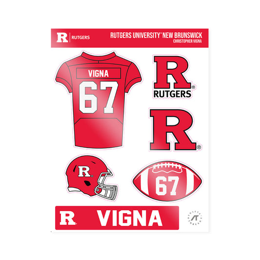 Rutgers - NCAA Football : Christopher Vigna - Sticker Sheet-0