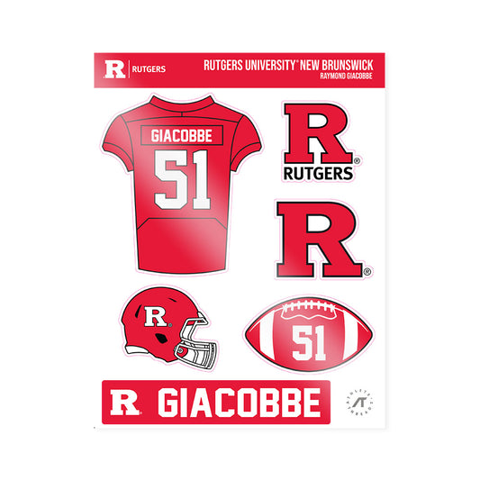 Rutgers - NCAA Football : Raymond Giacobbe - Sticker Sheet-0