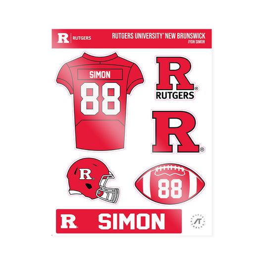 Rutgers - NCAA Football : Jyon Simon - Sticker Sheet-0