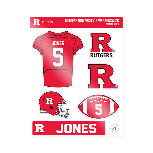 Rutgers - NCAA Football : Bradlee Jones - Sticker Sheet-0