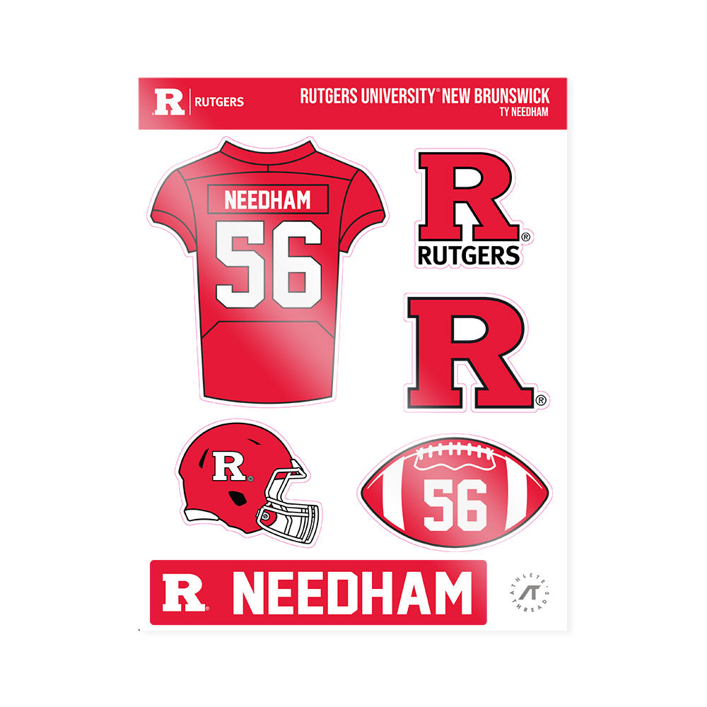 Rutgers - NCAA Football : Ty Needham - Sticker Sheet-0