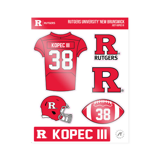 Rutgers - NCAA Football : Joey Kopec III - Sticker Sheet-0