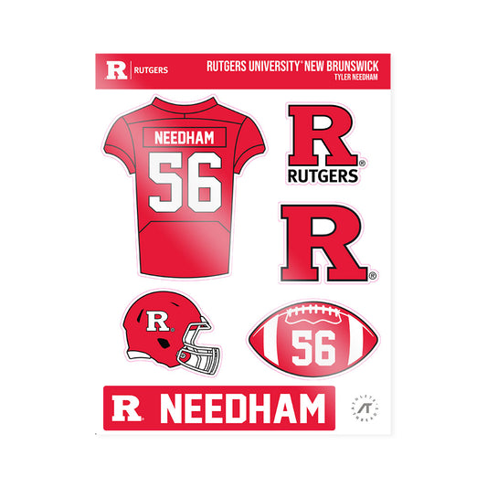 Rutgers - NCAA Football : Tyler Needham - Sticker Sheet-0