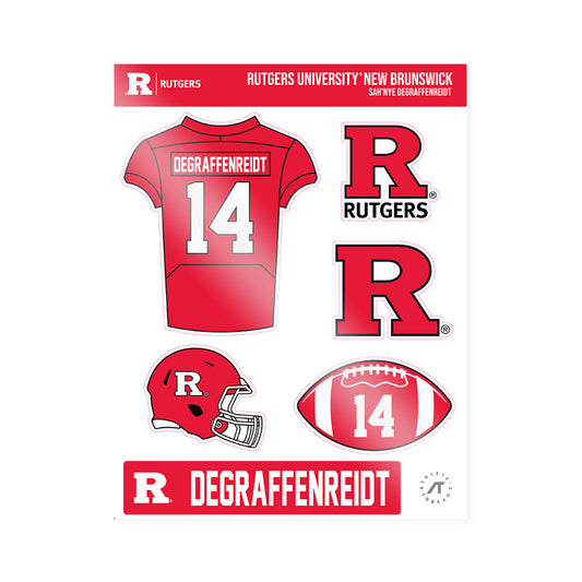 Rutgers - NCAA Football : Sah'nye Degraffenreidt - Sticker Sheet-0