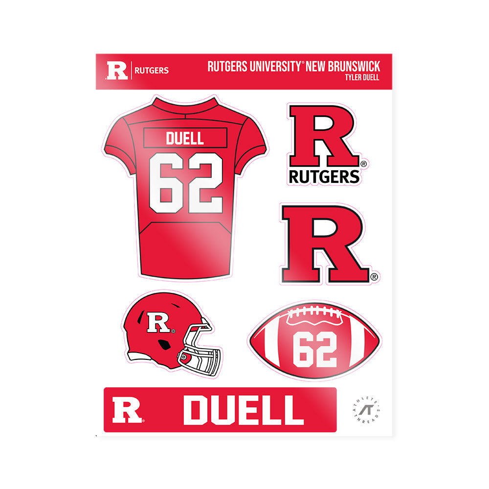 Rutgers - NCAA Football : Tyler Duell - Sticker Sheet-0