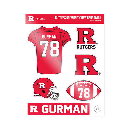 Rutgers - NCAA Football : Miron Gurman - Sticker Sheet-0