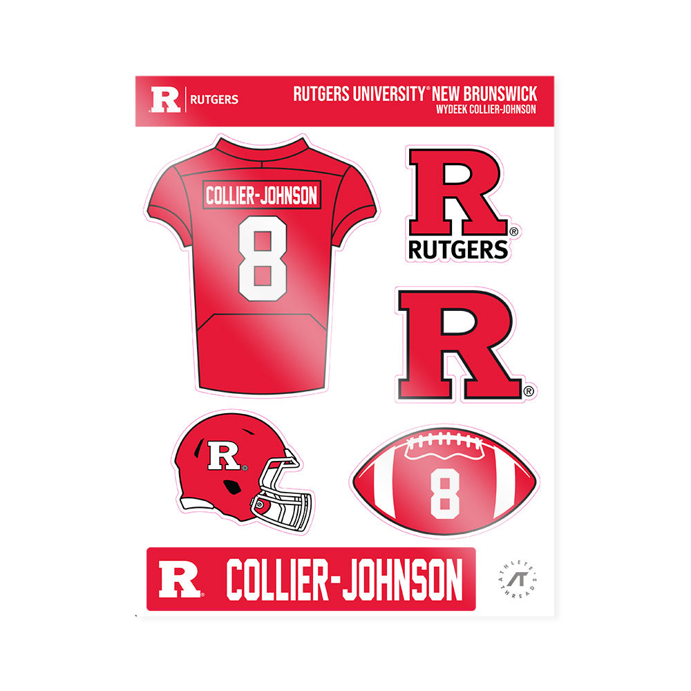 Rutgers - NCAA Football : Wydeek Collier-Johnson - Sticker Sheet-0