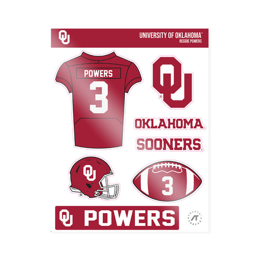 Oklahoma - NCAA Football : Reggie Powers - Sticker Sheet-0