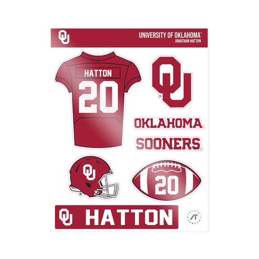Oklahoma - NCAA Football : Jonathan Hatton - Sticker Sheet-0