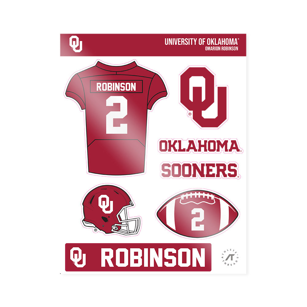 Oklahoma - NCAA Football : Omarion Robinson - Sticker Sheet-0