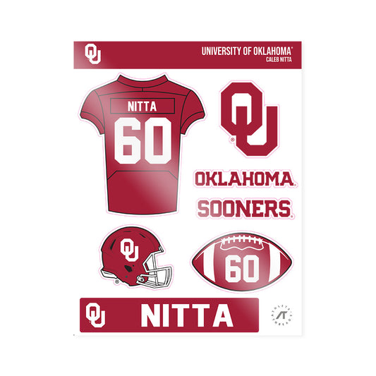 Oklahoma - NCAA Football : Caleb Nitta - Sticker Sheet-0