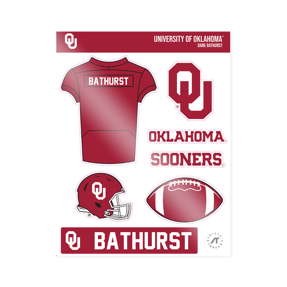 Oklahoma - NCAA Football : Dane Bathurst - Sticker Sheet-0