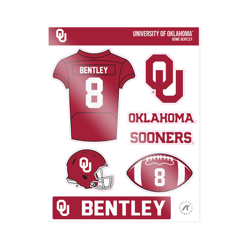 Oklahoma - NCAA Football : Bowe Bentley - Sticker Sheet-0