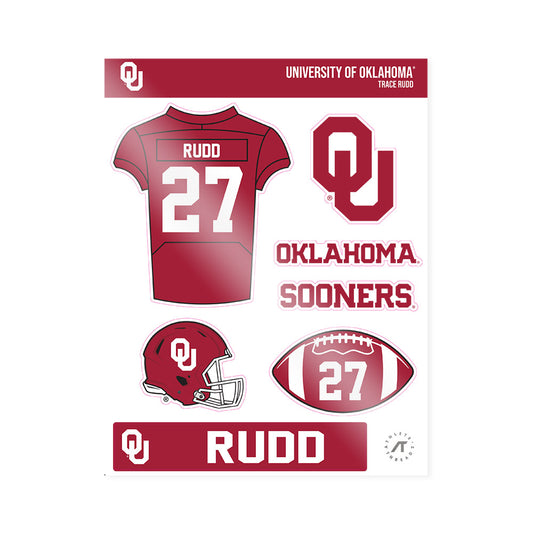 Oklahoma - NCAA Football : Trace Rudd - Sticker Sheet-0