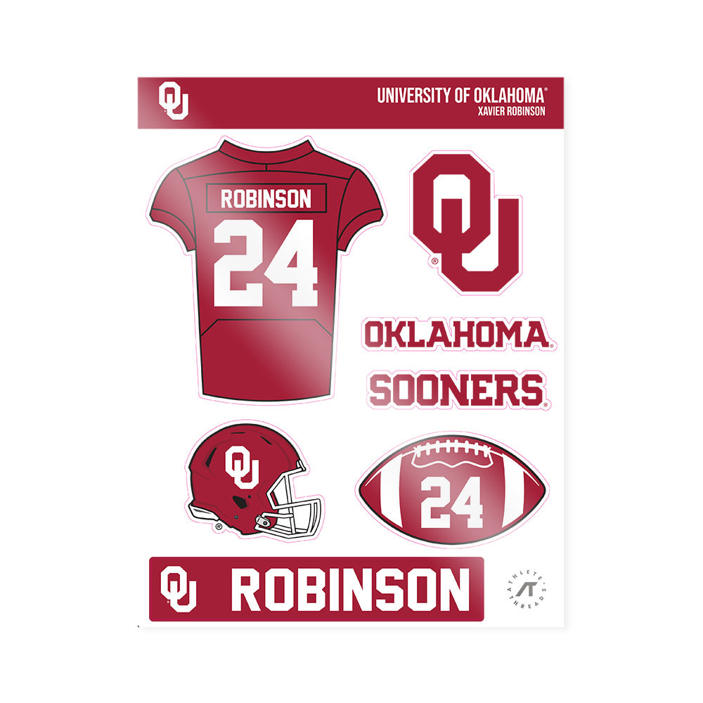 Oklahoma - NCAA Football : Xavier Robinson - Sticker Sheet-0