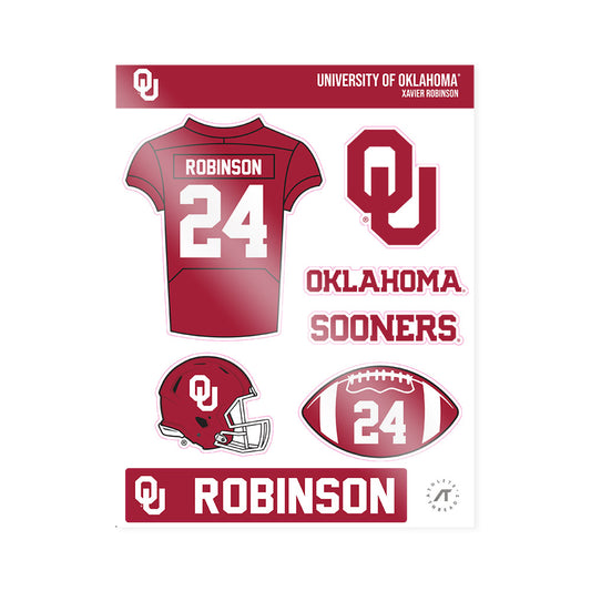 Oklahoma - NCAA Football : Xavier Robinson - Sticker Sheet-0