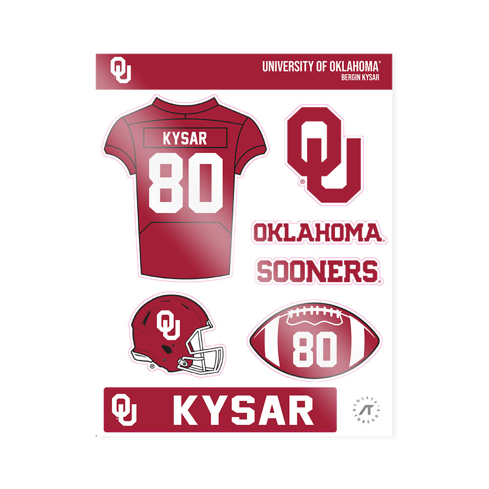 Oklahoma - NCAA Football : Bergin Kysar - Sticker Sheet-0