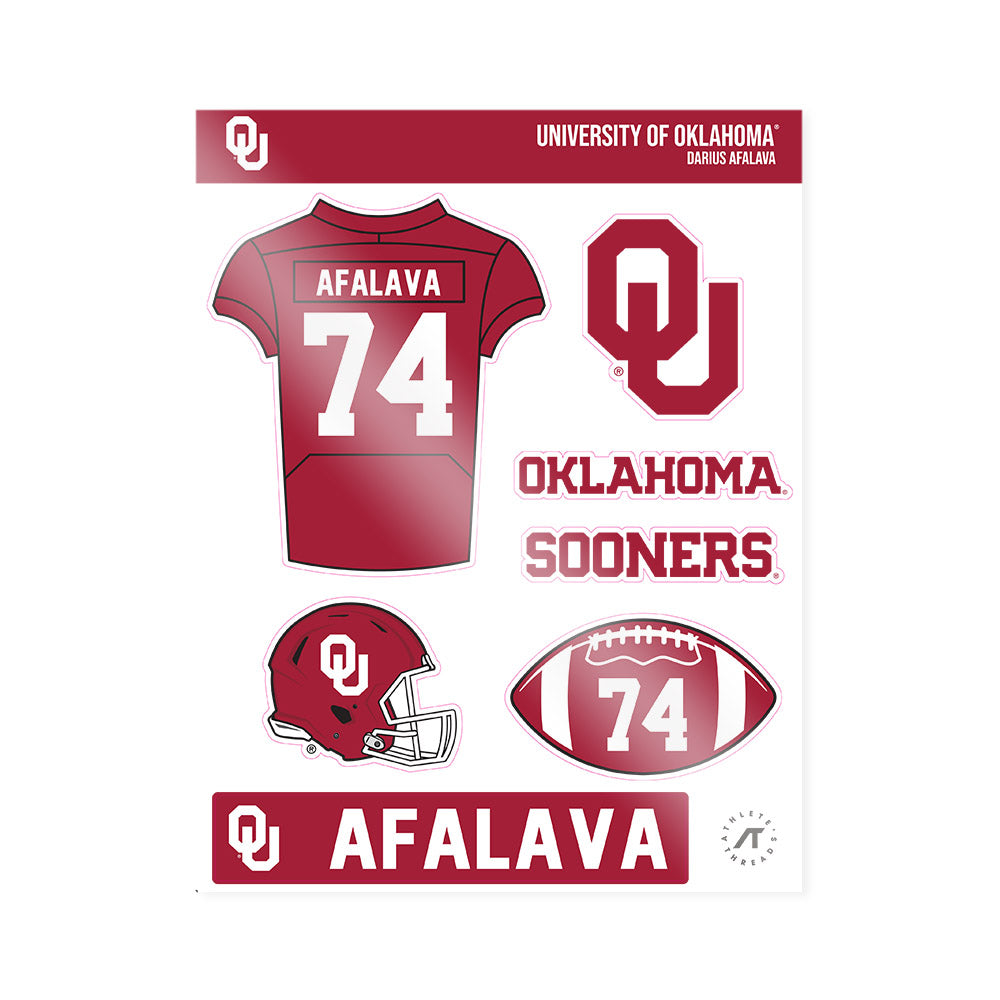 Oklahoma - NCAA Football : Darius Afalava - Sticker Sheet-0