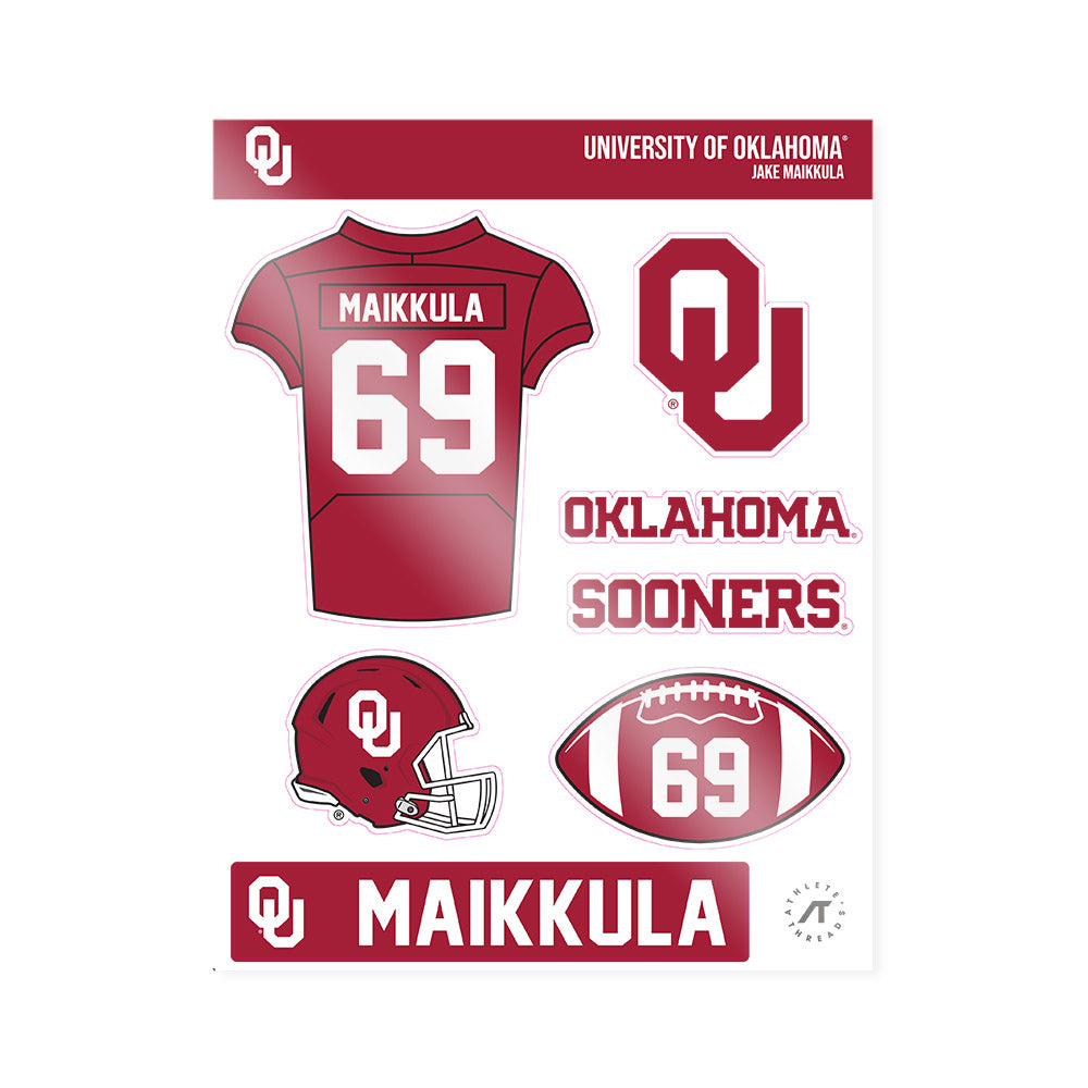 Oklahoma - NCAA Football : Jake Maikkula - Sticker Sheet-0