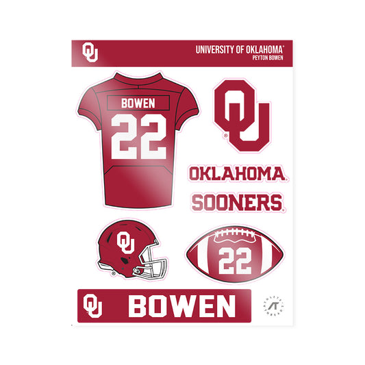 Oklahoma - NCAA Football : Peyton Bowen - Sticker Sheet-0