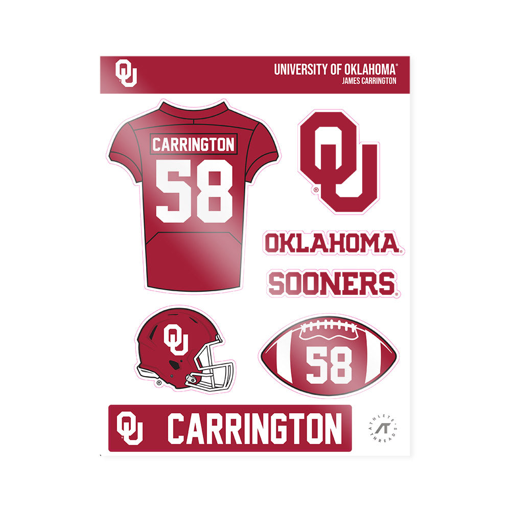 Oklahoma - NCAA Football : James Carrington - Sticker Sheet-0