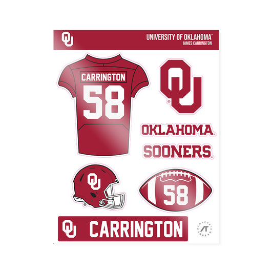 Oklahoma - NCAA Football : James Carrington - Sticker Sheet-0