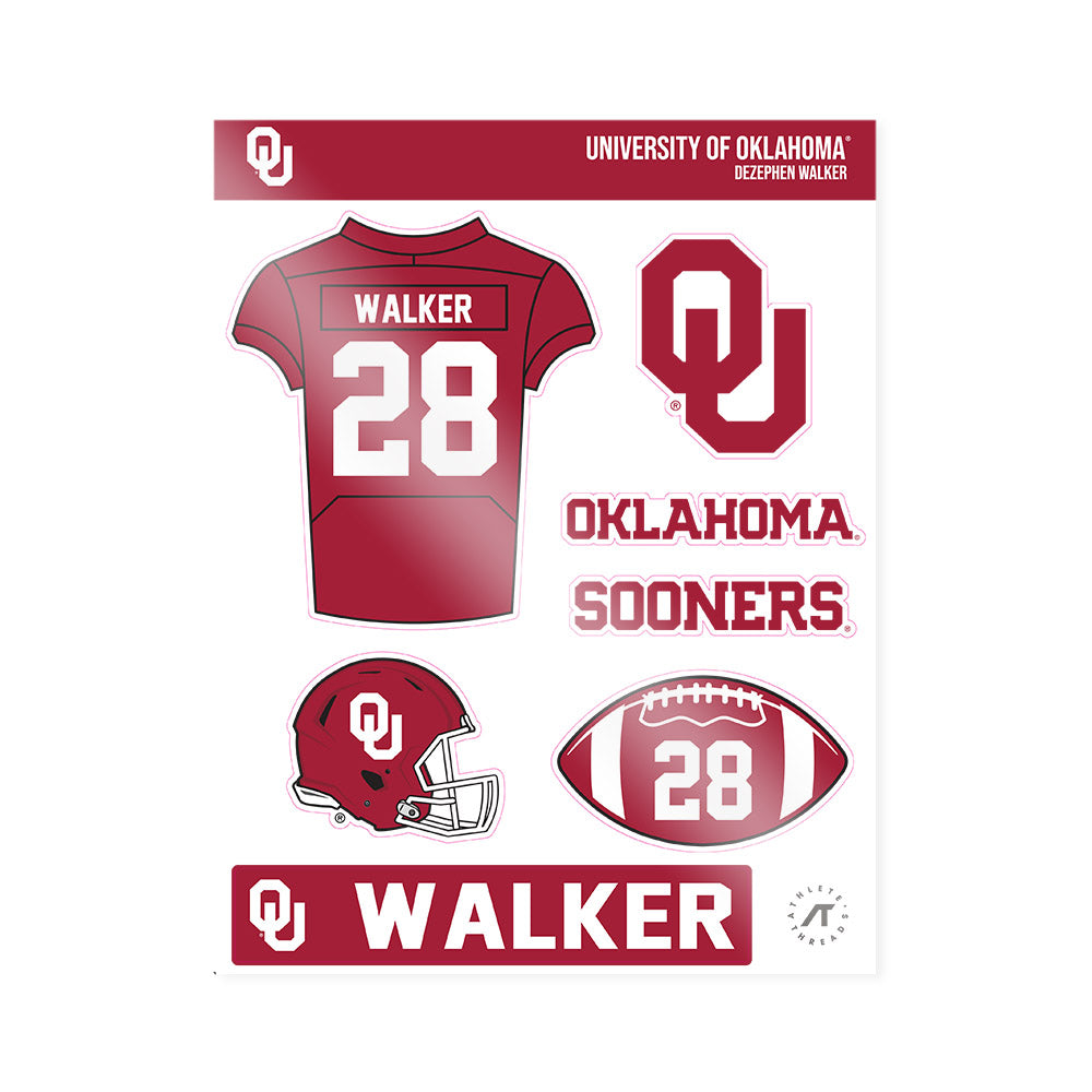 Oklahoma - NCAA Football : DeZephen Walker - Sticker Sheet-0
