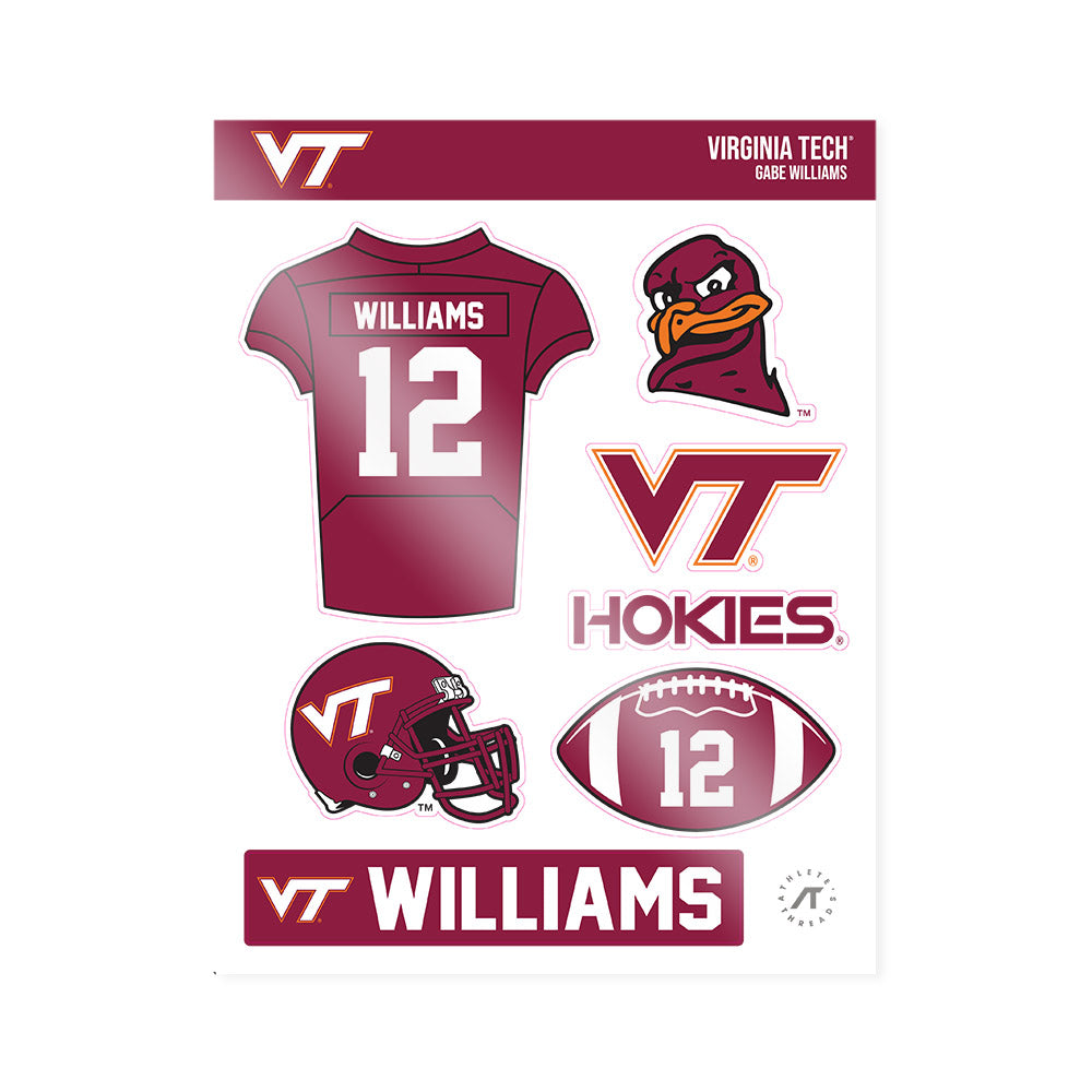 Virginia Tech - NCAA Football : Gabe Williams - Sticker Sheet-0