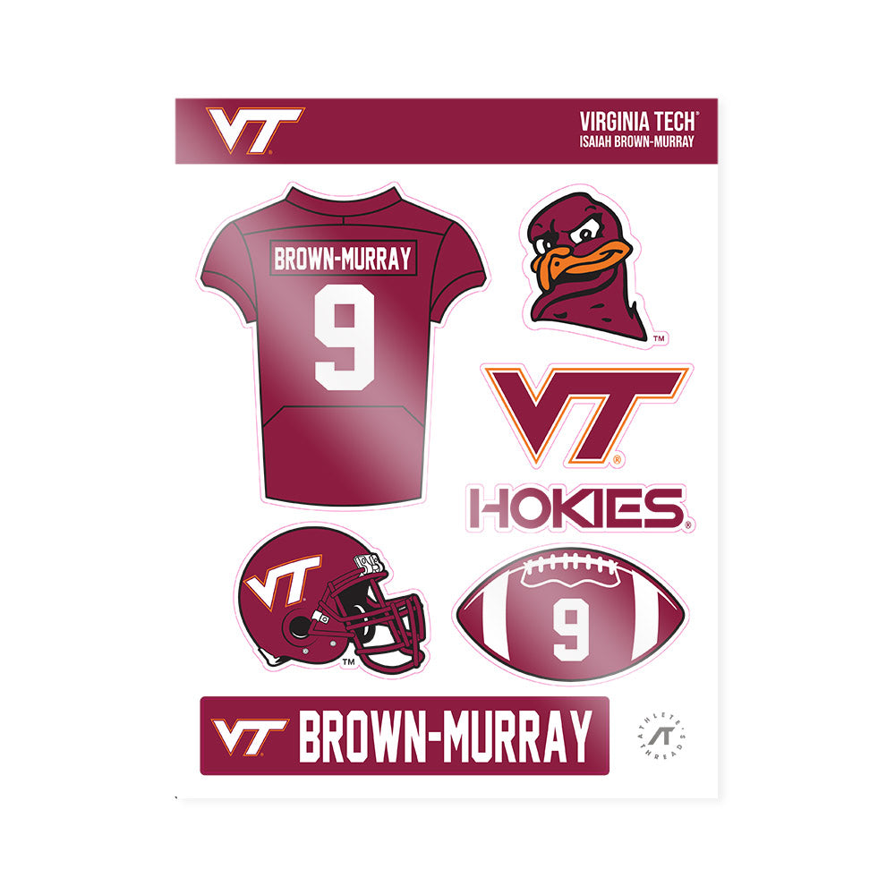 Virginia Tech - NCAA Football : Isaiah Brown-Murray - Sticker Sheet-0