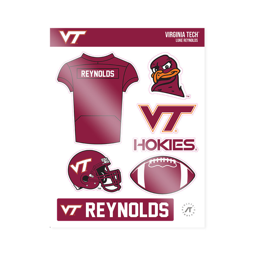 Virginia Tech - NCAA Football : Luke Reynolds - Sticker Sheet-0