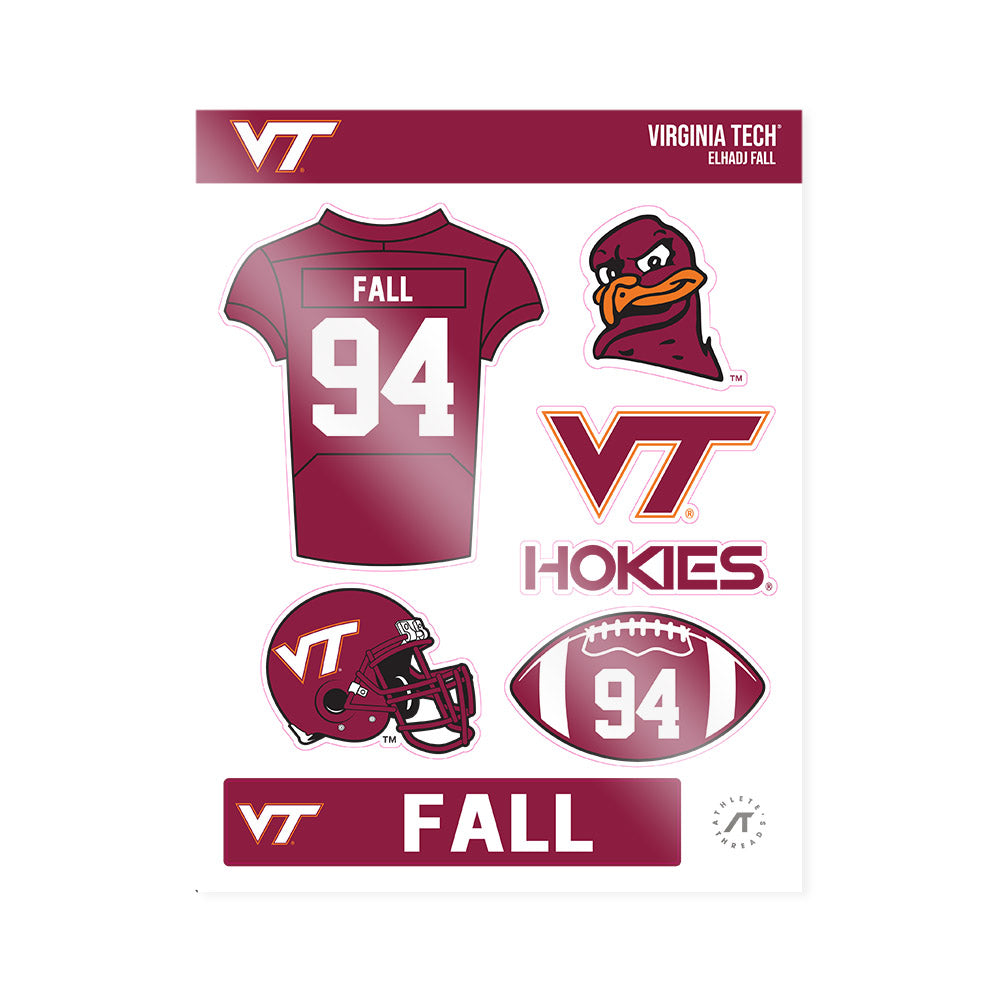 Virginia Tech - NCAA Football : Elhadj Fall - Sticker Sheet-0