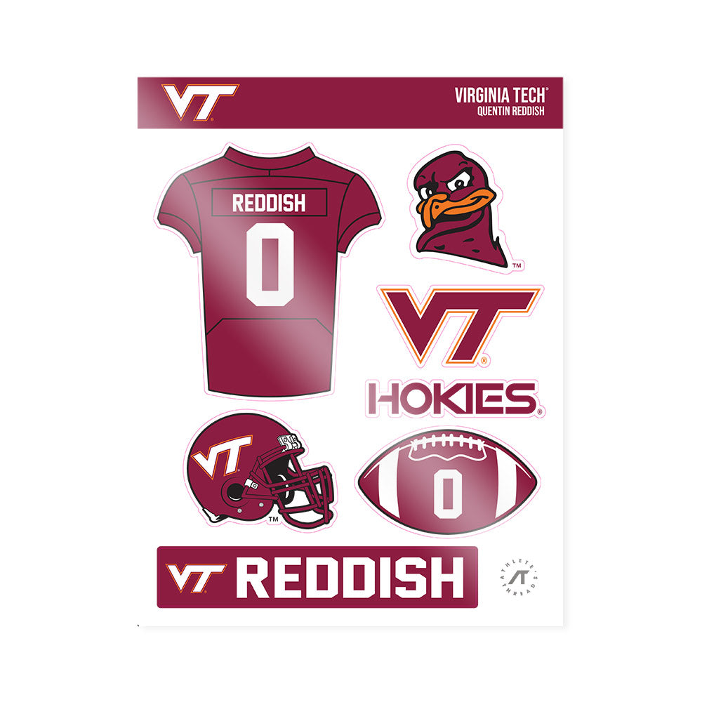 Virginia Tech - NCAA Football : Quentin Reddish - Sticker Sheet-0