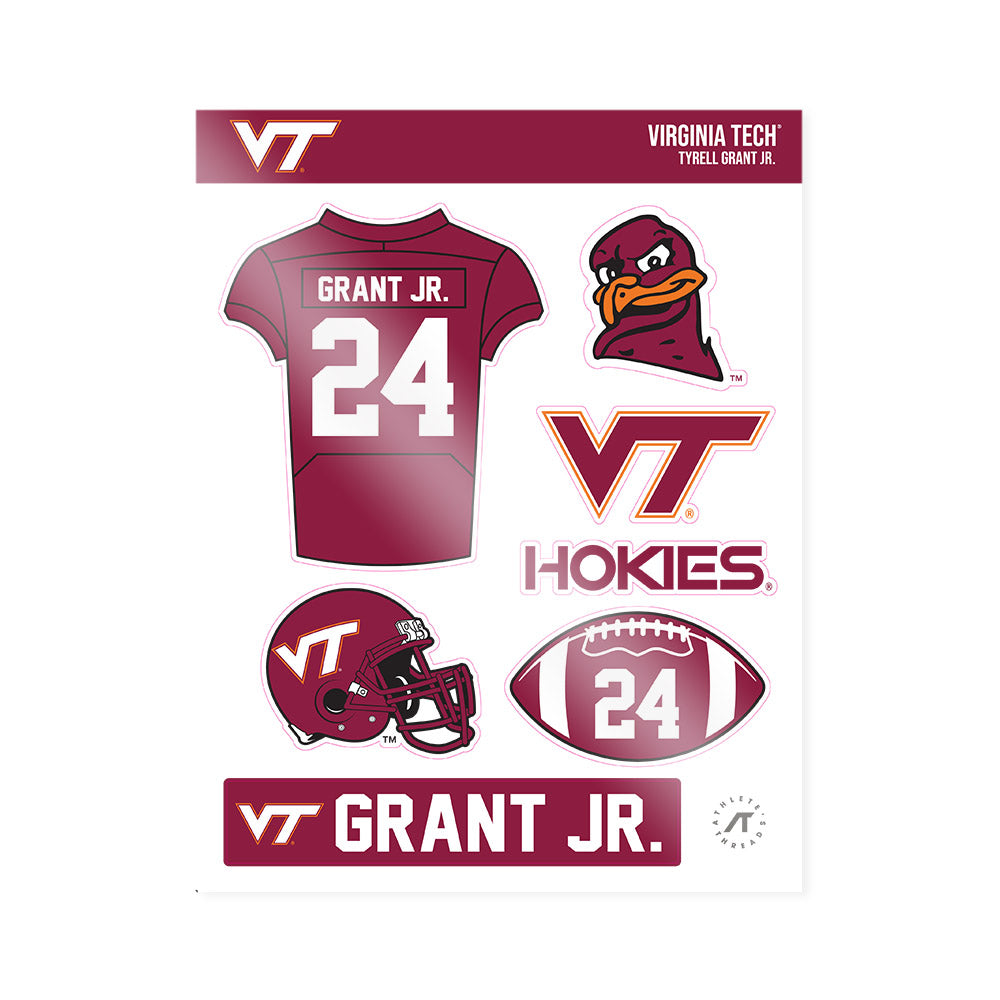 Virginia Tech - NCAA Football : Tyrell Grant Jr. - Sticker Sheet-0