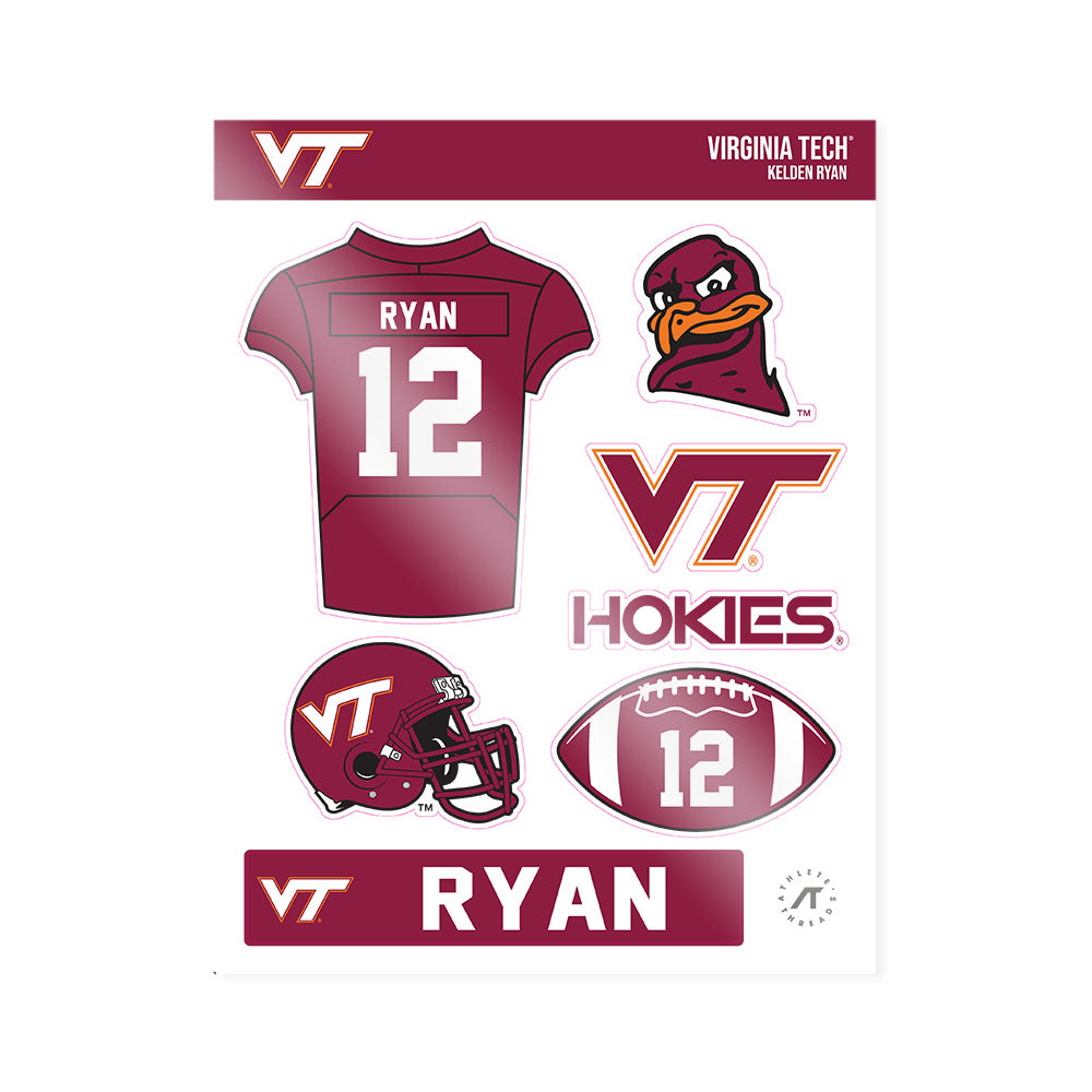 Virginia Tech - NCAA Football : Kelden Ryan - Sticker Sheet-0