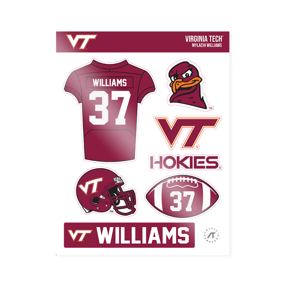 Virginia Tech - NCAA Football : Mylachi Williams - Sticker Sheet-0