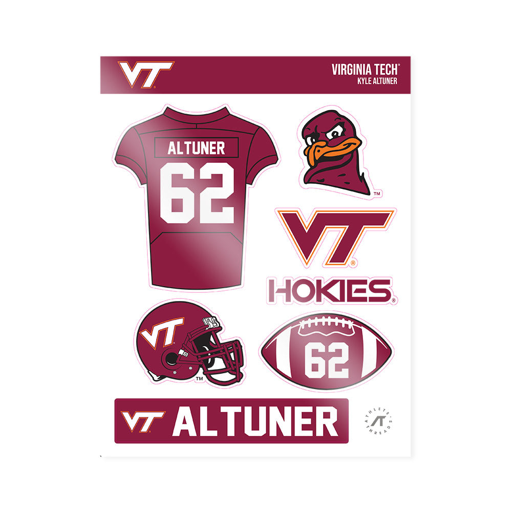 Virginia Tech - NCAA Football : Kyle Altuner - Sticker Sheet-0