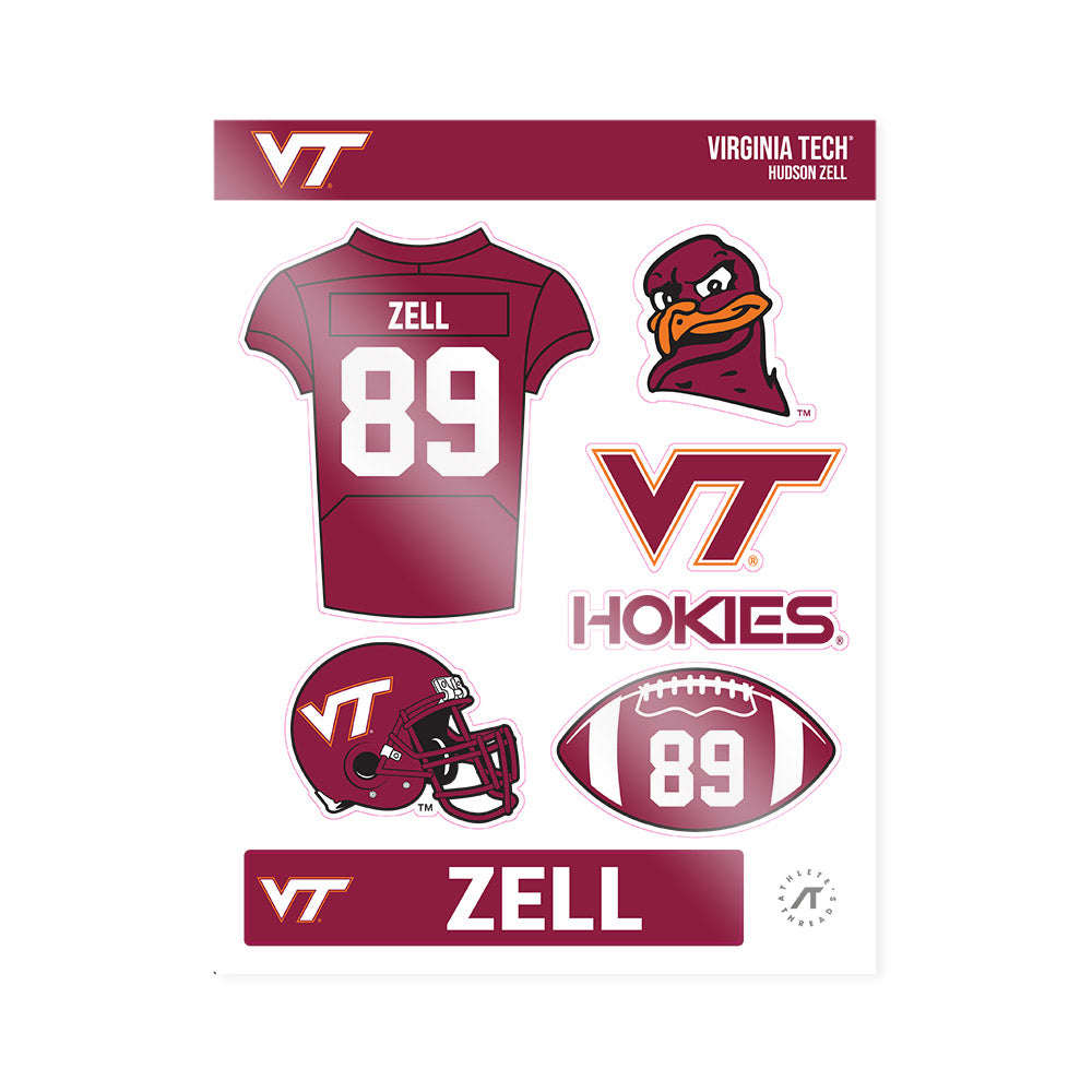 Virginia Tech - NCAA Football : Hudson Zell - Sticker Sheet-0