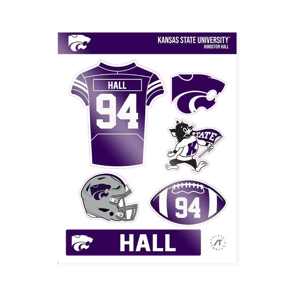 Kansas State - NCAA Football : Kingston Hall - Sticker Sheet-0
